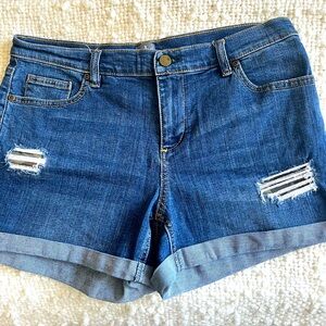 Women’s size 8 soho brand jean shorts distressed.